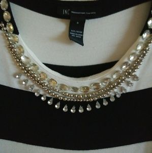 Beautifully embellished INC striped shirt